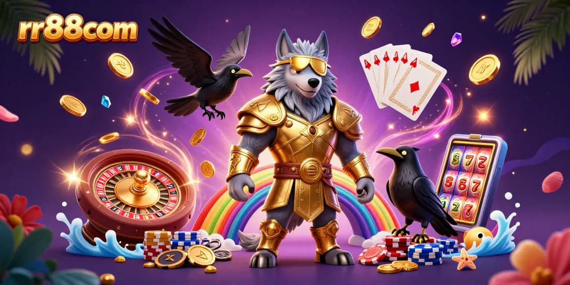 Win big at rr88com with a vibrant Norse mythology-inspired casino scene filled with treasures!