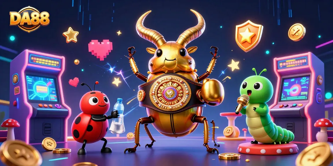 DA88 showcases thrilling gaming excitement with a giant stag beetle engaging in action-packed casino fun.