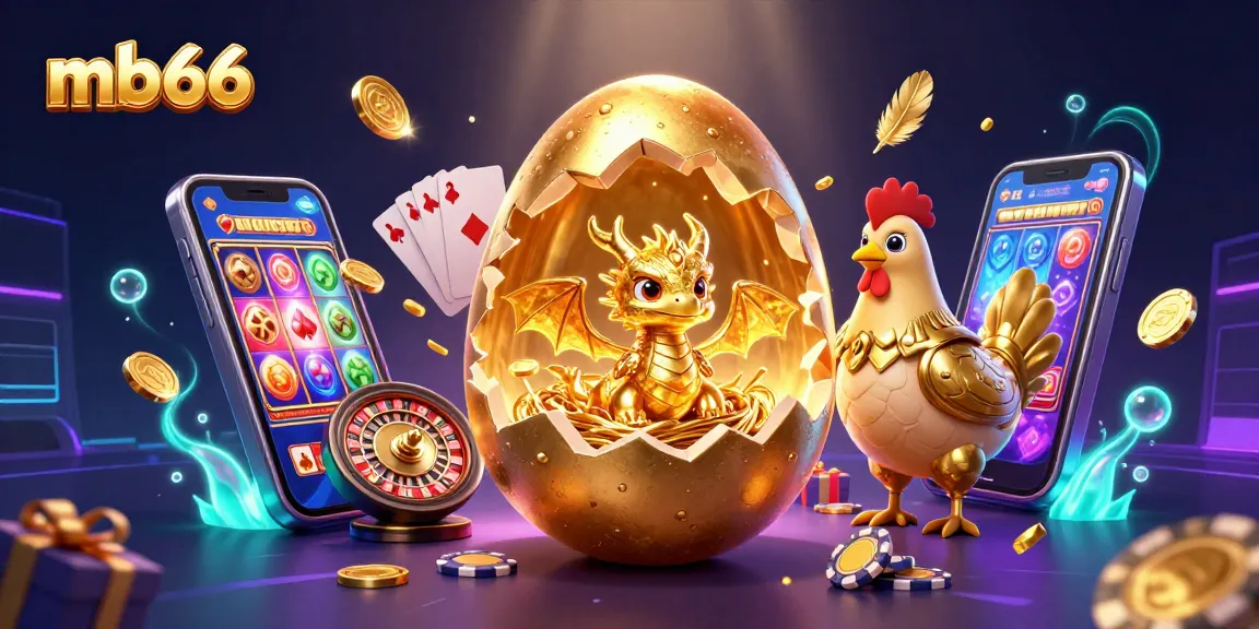 Experience thrilling gameplay at mb66 with a golden dragon and poker chips amidst dynamic casino elements.