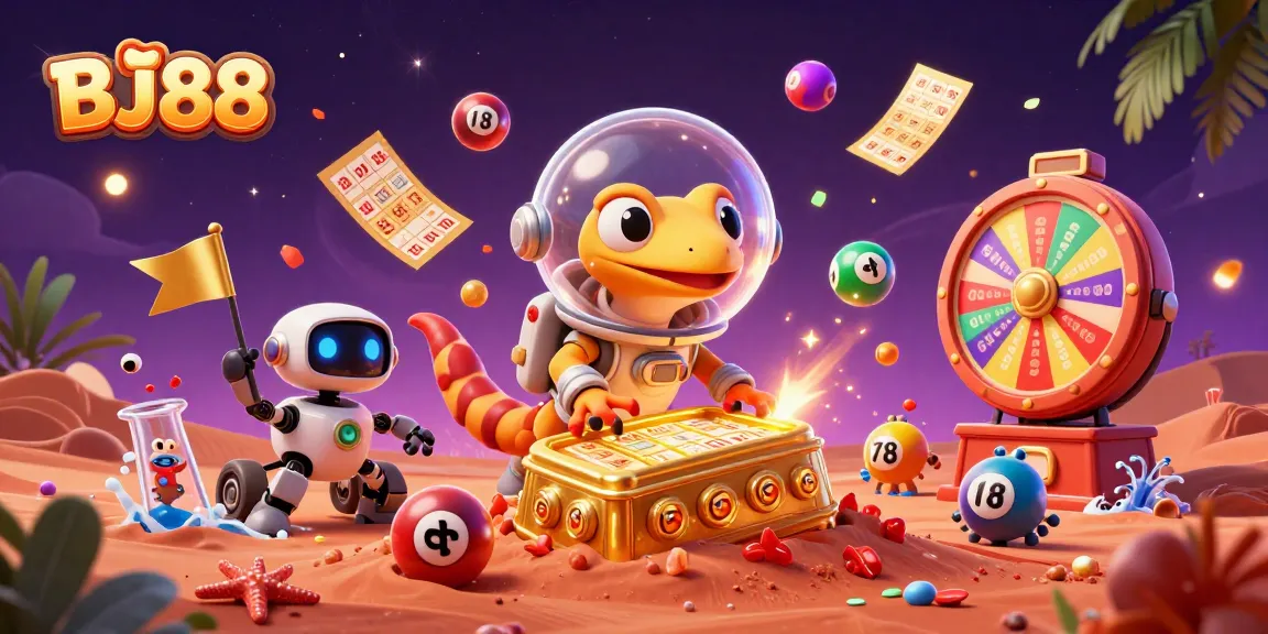 Experience the vibrant excitement at BJ88 with animated casino characters and dynamic game elements.