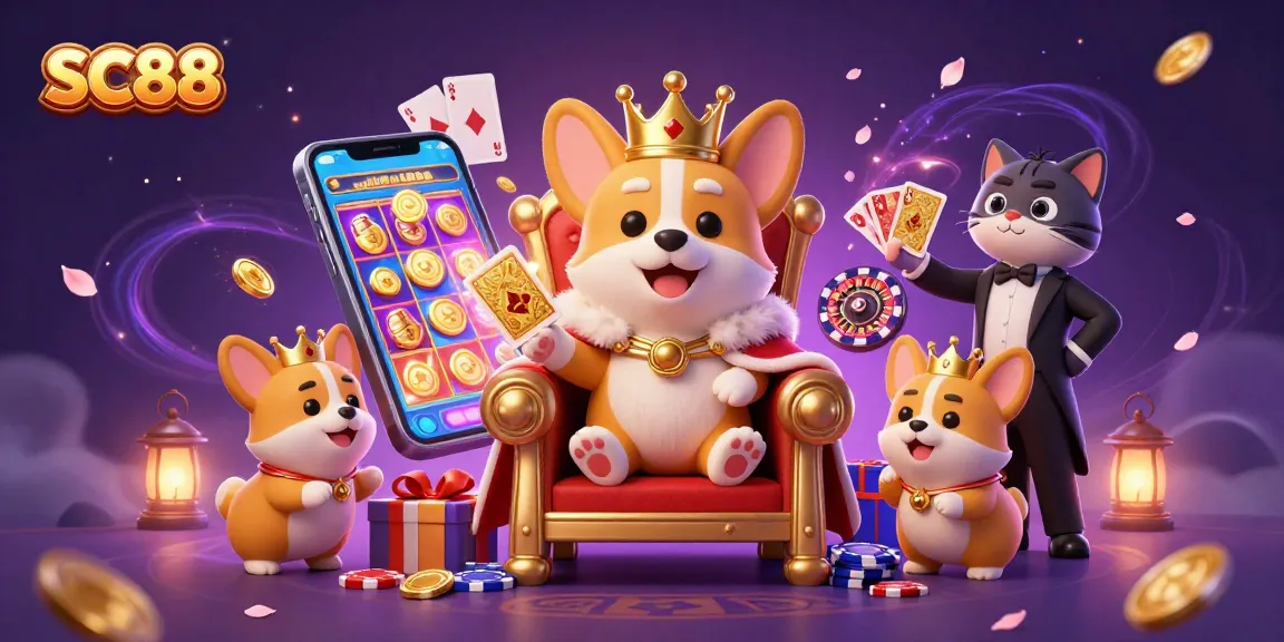 Experience exhilarating wins at SC88 with a royal corgi and exciting casino elements.