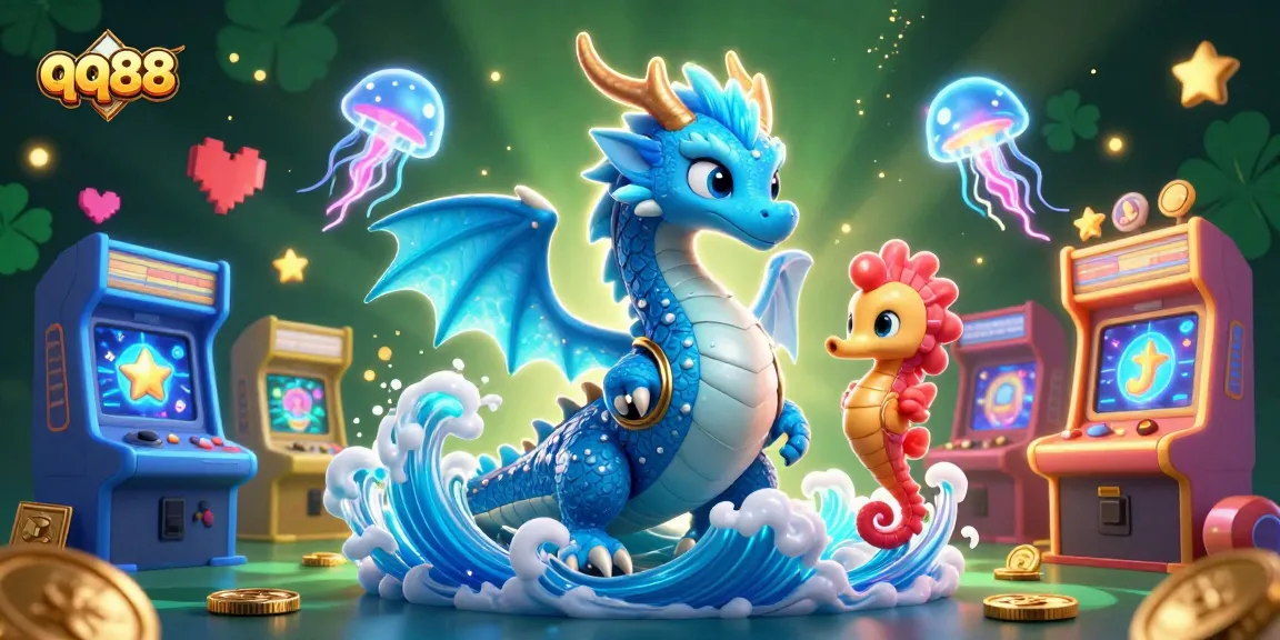 Experience exciting gameplay with qq88, featuring a powerful dragon and vibrant casino elements!