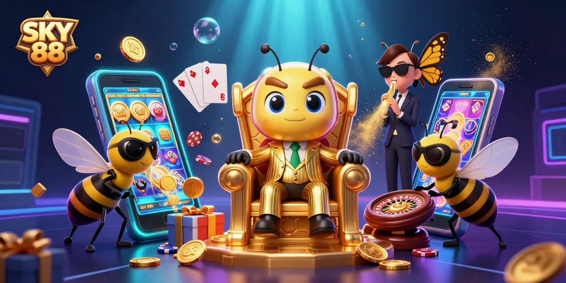 SKY 88 showcases an engaging casino adventure with spinning reels, golden coins, and vibrant character interaction.