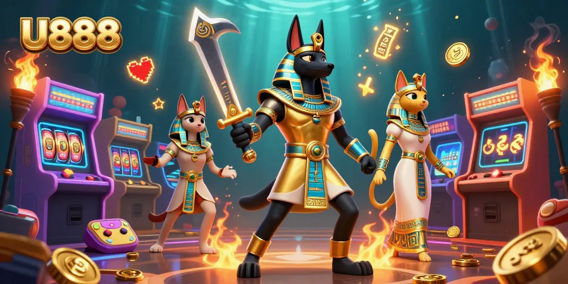Experience thrilling excitement with U888's vibrant gaming world featuring ancient Egyptian warriors.