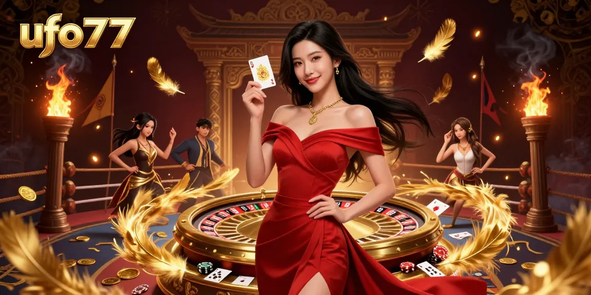 Experience the thrill of winning with ufo777 in an exhilarating casino scene filled with vibrant elements.