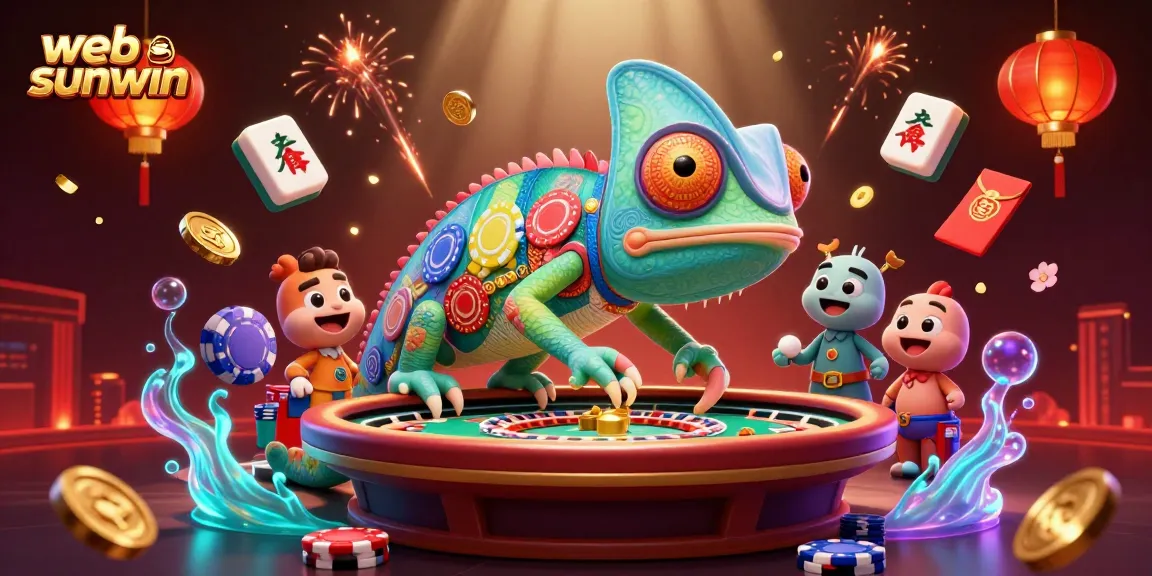 Experience the thrilling world of web sunwin with vibrant 3D casino art showcasing dynamic gaming elements.