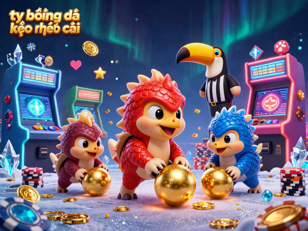 Engaging 3D illustration showcasing lively pangolins bowling and playing casino games, emphasizing tỷ lệ bóng đá kèo nhà cái.